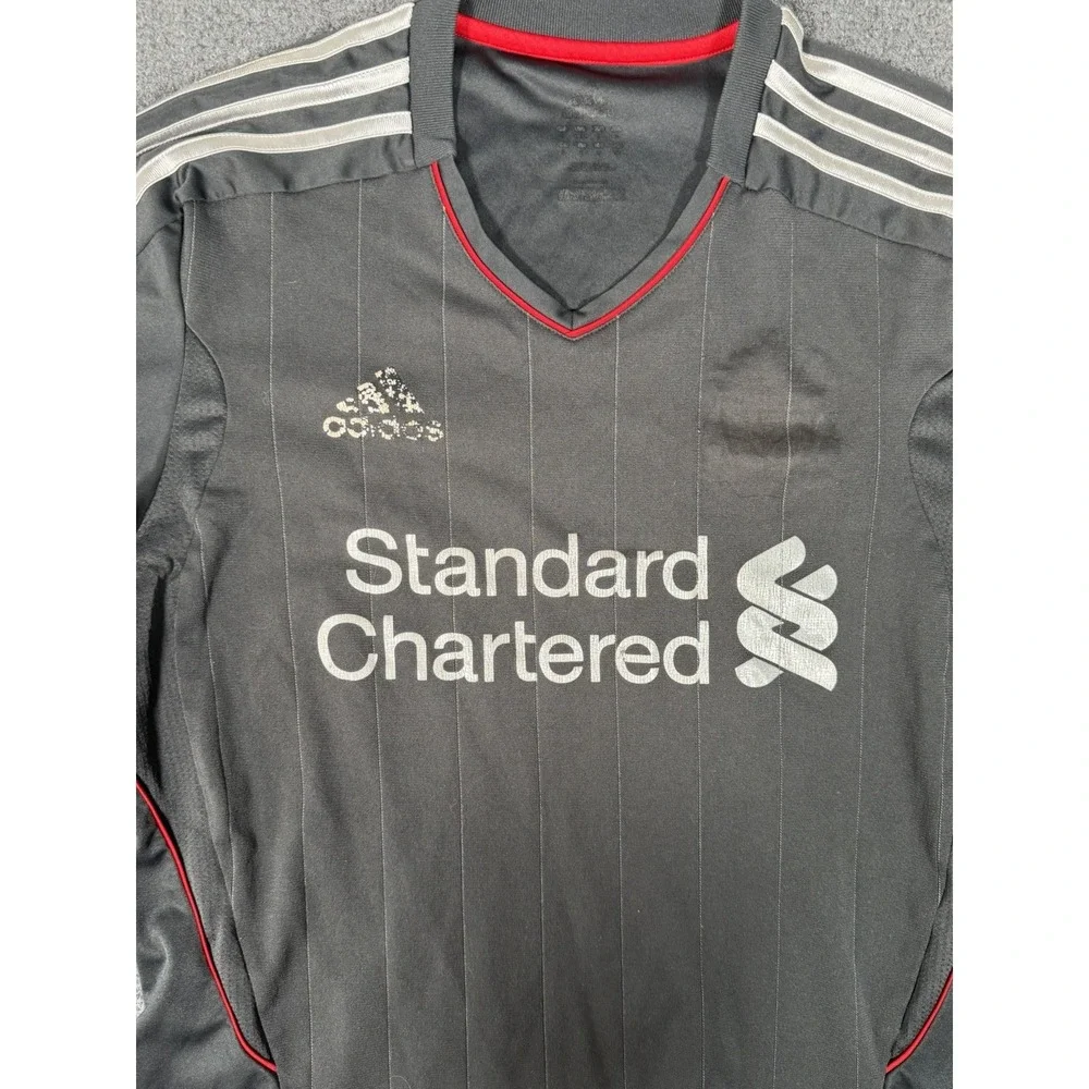 Adidas Liverpool FC 2011/2012 Away Football Shirt Mens Small Gray Jersey